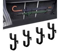 MEILIANQIPEI 4 Piezas Gancho Maletero Coche para Renault 5 (R5) E-Tech Electric 2026 2025 2024, Organizador Colgador Robusto Porta Paraguas Soporte Almacenamiento Accesorio Negro