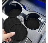 MEILIANQIPEI 4 Piezas Posavasos Coche para Land Rover Range Rover Evoque II 2025 2024 2023, Portavasos Alfombrilla Silicona Antideslizante Accesorios Interior Flexible Protección