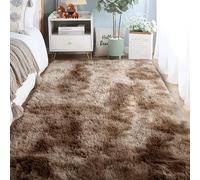 MEILIPA Alfombra de Pelo Largo 130 x 130 cm Esponjosa Alfombras Salón Pelo Largo Extragrande para Habitacion Dormitorio Salon Comedor, Marrón