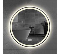 MEILISHAOMEI Espejo de tocador de Pared con Luces LED Redondas Modernas, Espejo de Maquillaje cosmético para baño, Espejo a Prueba de explosiones con luz Blanca, cálida y Neutra.