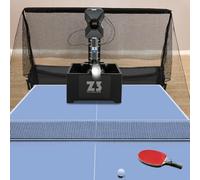 meiliwmlo 32 × 24,5 × 52,5 cm Ping Pong Ball Machine mit Netz Automatic Tischtennis Wurfmaschine Ballwerfer 4 - 40 m/s Kapazität 100 Bälle für 40 oder 40+ Tischtennis Größe
