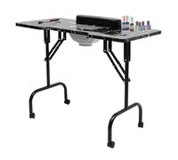 meiliwmlo Mesa de uñas con extracción de polvo plegable portátil compacta práctica negra para técnico profesional de uñas aficionado diseño moderno mejora la experiencia del cliente saludable