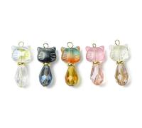 Meiliyizu 5 unidades/8 dijes de gatos hechos a mano para hacer joyas, accesorios de animales para collares y llaveros, pendientes, colgantes