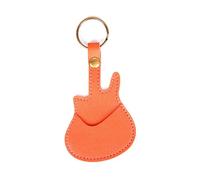 Meiliyizu Contenedor para púas de guitarra, bolsillo para herramientas de guitarra con llavero, soporte para púas de guitarra, bolsas para púas de guitarra, textura de poliuretano, Orange