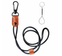 Meiliyizu Cordón de cuero, cordón de cuero con clip de metal, llavero de cuello largo para llavero ajustable