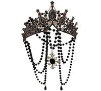 Meiliyizu - Corona gótica, Corona gótica Virgen María, Tocado medieval, Princesa Reina, Diadema, Adecuado para fotografía, escenario, accesorios