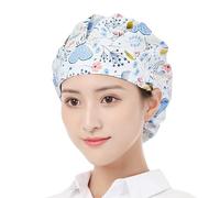 Meiliyizu Elegante gorro de cocinero elástico ajustable para mantener el cabello limpio, diseño floral moderno para cocinar y hornear
