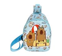 Meiliyizu Mochila pequeña con eslingas cruzadas, bolsa de pecho para niños, mochila de día Fannys, mochila cruzada al aire libre, senderismo, viajes, pecho de niños, azul
