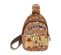 Meiliyizu Mochila pequeña con eslingas cruzadas, bolsa de pecho para niños, mochila de día Fannys, mochila cruzada al aire libre, senderismo, viajes, pecho de niños, marrón