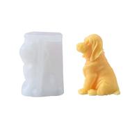 Meiliyizu Molde de silicona con forma de perro, moldes de silicona para decoración de velas, jabón, yeso, labrador