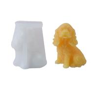 Meiliyizu Molde de silicona en forma de perro, moldes de vela en forma de perro de silicona, moldes de resina epoxi de silicona para velas, jabón, yeso, decoraciones, moldes de yeso de silicona