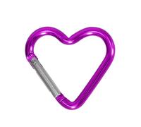 Meiliyizu Mosquetón con forma de corazón con forma de corazón, soporte de aleación de aluminio, llavero para viajes al aire libre, caminar, aleaciones de aluminio, llavero, mochilas, mosquetón