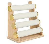 Meiliyizu Soporte de madera de bambú para pulseras y brazaletes, soporte de joyería con niveles desmontables para uso minorista y personal