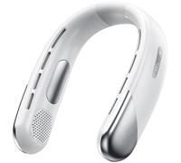 Meiliyizu Ventilador de cuello colgante ajustable de 5 velocidades, sin aspas, recargable, pantalla digital, dispositivo de refrigeración para adultos y niños, manos libres