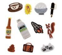 MEILVMEIJI 11 apliques bordados de reparación de café para coser o planchar para ropa