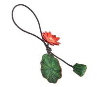 MEILVMEIJI Elegante dije oriental para bolso de cuero con diseño de hojas, estanque, luces de luna, para decoración elegante de bolso y llavero