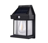 MEILVMEIJI Lámpara de pared de alambre de luz cálida con energía solar, para patio, inducción, jardín, villas, luz nocturna