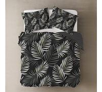 Meimall Juego De Ropa De Cama De 3 Piezas Gris Tropical Plantas Hojas 280X240 Cm Funda Nórdica Grande 3 Piezas Moderno Impreso Microfibra Edredón Ropa De Cama Conjunto Cierre De Cremallera