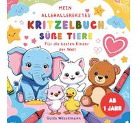 Mein allerallererstes Kritzelbuch - Süße Tiere zum Ausmalen - Krikelkrakel: Für die besten Kinder der Welt ab 1 Jahr