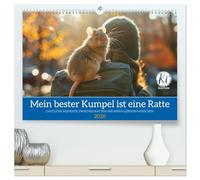 Mein bester Kumpel ist eine Ratte (hochwertiger Premium Wandkalender 2026 DIN A2 quer), Kunstdruck in Hochglanz: Rattenzauber: Momente der Liebe mit kleinen Nagerfreunden
