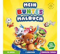 Mein buntes Malbuch ab 3 Jahren: Das große Tiermalbuch für Kinder mit 60 niedlichen Motiven in 3 Lernstufen zum Ausmalen