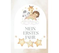 Mein erstes Jahr Erinnerungsbuch für Mädchen und Jungen Geschenk zur Geburt Babyalbum Babytagebuch neutral