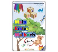 Mein erstes Lern-Malbuch zum Erlernen von Buchstaben, Zahlen,Tieren: Schenke deinem Liebling stundenlangen Lern- & Malspaß