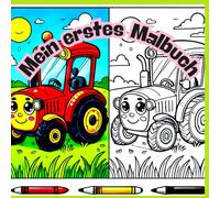 Mein erstes Malbuch: Cooles Malbuch mit Bagger, Trecker, Große Motive, über 20 Seiten