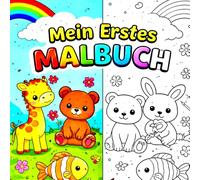 Mein erstes Malbuch: Sehr einfache Tiere zum Ausmalen - dicke 3 mm Linien - perfektes erstes Malbuch für Kleinkinder, Kindergarten & Vorschule