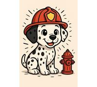 Mein Feuerwehr-Hunde Notizbuch: Süßes Cartoon-Notizbuch mit Dalmatiner-Feuerwehrhund - Schreiben, Malen & Abenteuer festhalten für Kinder