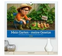 Mein Garten - meine Gesetze (hochwertiger Premium Wandkalender 2026 DIN A2 quer), Kunstdruck in Hochglanz: Ein Jahr voller grüner Eskapaden, blühender Ideen und selbstgemachter Gartengesetze