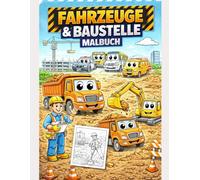 Mein großes Fahrzeuge & Baustelle Malbuch: Bagger, Feuerwehr, Traktoren und viele Baustellenfahrzeuge zum Ausmalen | Große einfache Motive für kreative Kinder (Sternpfad Malbücher)