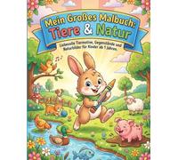 Mein Großes Malbuch: Tiere & Natur: 60 liebevolle Motive mit Tieren, Natur und Alltagsdingen - Einfacher Malspaß für kleine Hände.