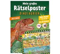 Mein großes Rätselposter Dinosaurier: Rätseln & Stickern mit großem XXL-Dino-Poster. Ab 4 Jahren