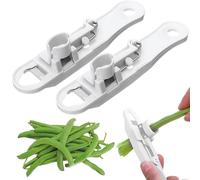 Mein HERZ 2 Pcs Cortador-pelador, Troceador, Triturar la Cocina, Cortador, Herramientas de Cocina para Verduras, Acero, para Algarroba, Judías Verdes, Guisantes, Blanco, 3 x 13 x 3 cm