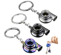 Mein HERZ 3pcs Turbocompresor Llavero Metálico - Colgante Turbo De Moda, Modelo De Autopartes Creativo Para Vehículo Auto Accesorios