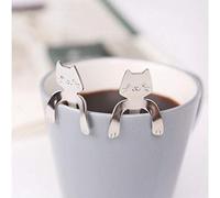 Mein HERZ 4 Pzs Cuchara de Café de Acero Inoxidable,Cucharita de Café, Sopa de té, Postre, Aperitivo, Condimento, Bistró, Cuchara, Bebida de Postre, Batido de Leche, Vajilla(Plata)