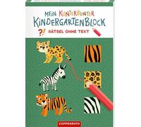 Mein kunterbunter Kindergartenblock: Rätsel ohne Text (Wilde Tiere)