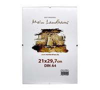 Mein Landhaus Marco de fotos sin marco, juego de 10 unidades, 21 x 29,7 cm, DIN A4, marco de clip con cristal auténtico, soporte para fotos sin bordes para enmarcar tus fotos en orientación horizontal