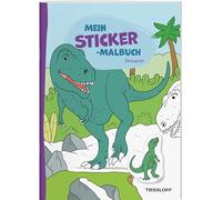 Mein Sticker-Malbuch. Dinosaurier: Mit 25 passgenauen Stickern
