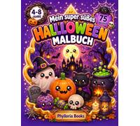 Mein super süßes Halloween Malbuch: 75 niedliche Halloween-Motive mit extra dicken Linien für Kinder von 4-8 Jahren