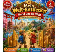 Mein Welt-Entdecker - Rund um die Welt: Das große Mal-, Rätsel- und Ausschneidebuch für Kinder ab 4 Jahren | Mit Spielwelten & Urkunde