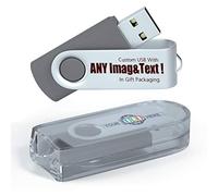 MEINAMI 100 Piezas 256MB Memoria USB Personalizada Flash Drive con su Logotipo - USB 2.0 Gris