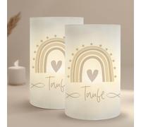 MeinBaby123® 10 portavelas para decoración de mesa, bautizo, decoración de bautizo, niña, niño, arco iris, velas de té,