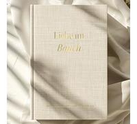 MeinBaby123® Diario de embarazo de lino con texto en inglés "Love in the Womb" - Álbum de recuerdos y diario de embarazo - Regalo de nacimiento y futura mamá