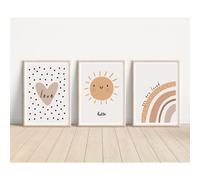 MeinBaby123 Póster I de animales lindos I 4/6/8 sets (sol y corazón) Decoracion de Habitacion, Decoracion Infantil Habitacion