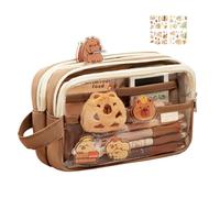 Meindin Capybara Estuche para lápices, Bonito Estuche Transparente estético, Bolsa para bolígrafos de papelería, Almacenamiento portátil Multicapa para artículos de papelería, artículos de tocador,