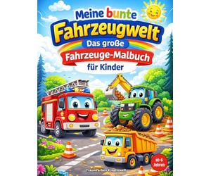 Meine bunte Fahrzeugwelt: Das große Fahrzeuge-Malbuch für Kinder ab 6 Jahren