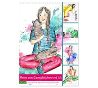 Meine zwei Samtpfötchen und Ich - Bezaubernde Aquarelle einer große Liebe (Wandkalender 2026 DIN A3 hoch), CALVENDO Monatskalender: Liebevoll gemalte Aquarelle einer Katzenmama