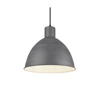 meineWunschleuchte Lámpara colgante de aspecto industrial con pantalla de metal de 30 cm de diámetro, en hormigón/gris y interior blanco